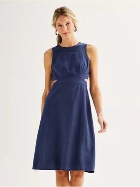 Nine West black Sleeveless Cutout Midi Dress